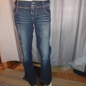 Rue 2 Premiere Jeans Perm Wrinkle Flare 
